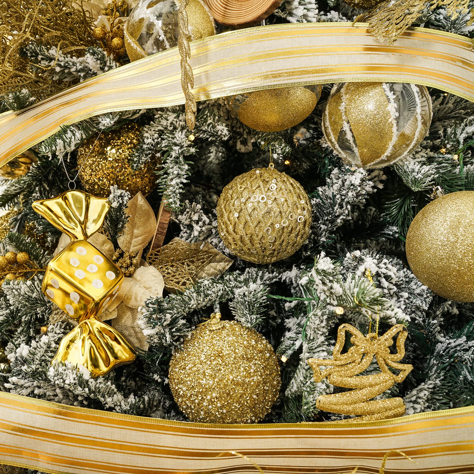 XmasExp centre de table avec boules dorées pour ambiance de fête