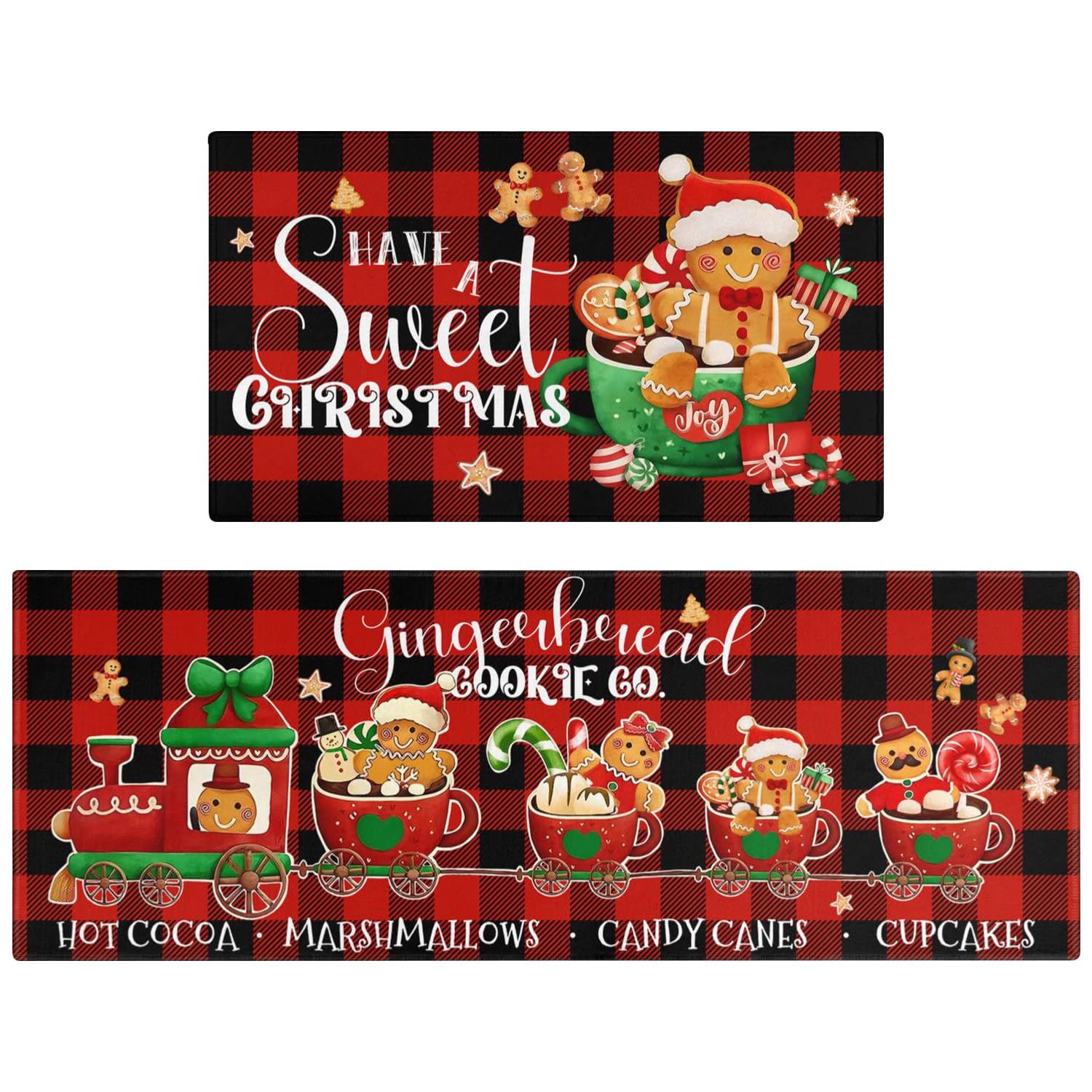 Xsinufn tapis face avant motif buffalo plaid pour une déco festive