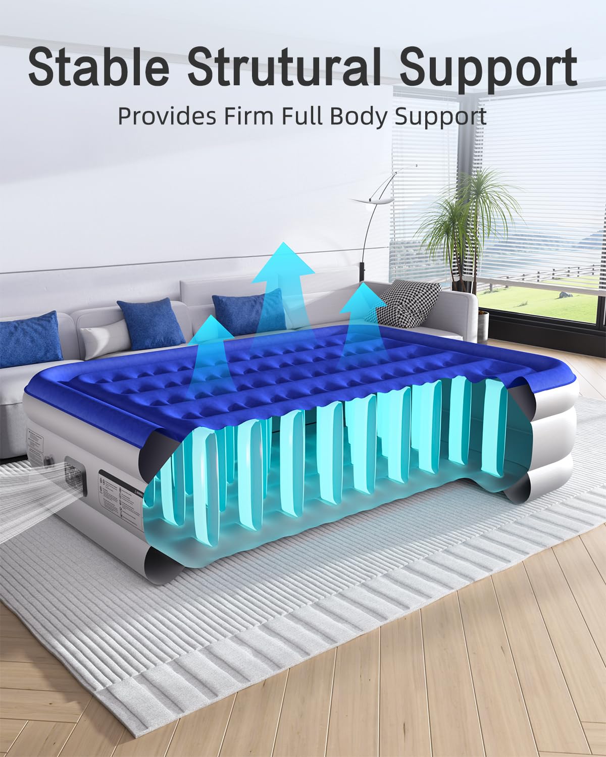 Xsleep vue de profil montrant la hauteur surélevée de 18 pouces pour soutien