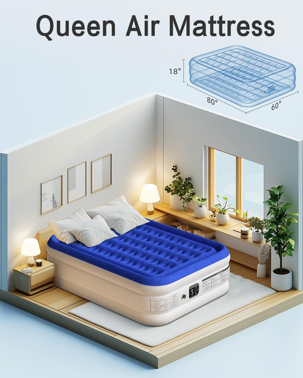 Xsleep comparaison d'échelle montrant la taille queen et capacité 660 lb