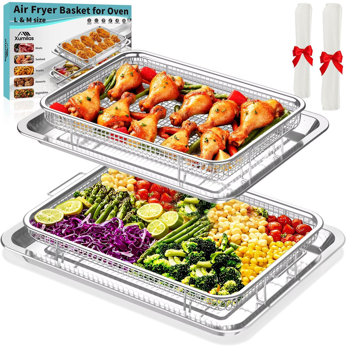 Xumilas panier inox avant emballage montrant la finition durable