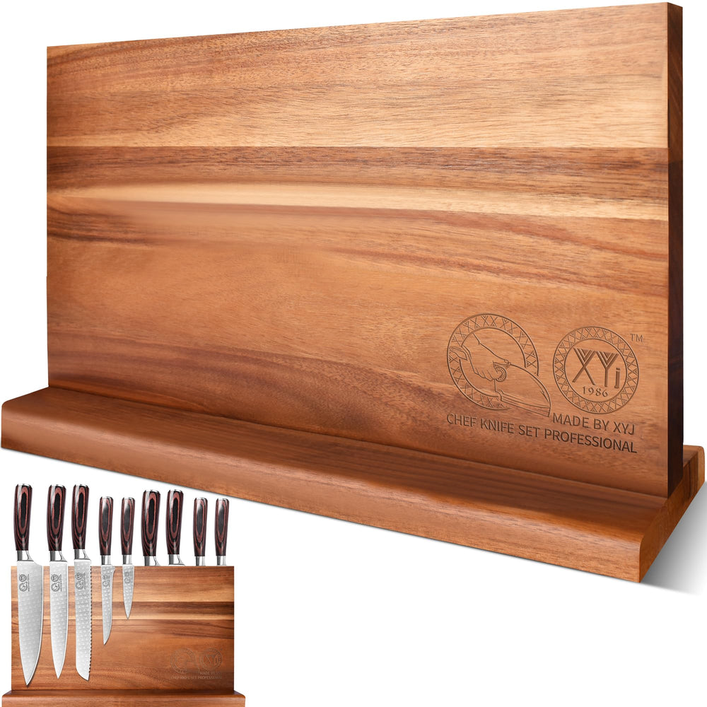 XYJ bloc magnétique acacia vue frontale pour rangement sécurisé