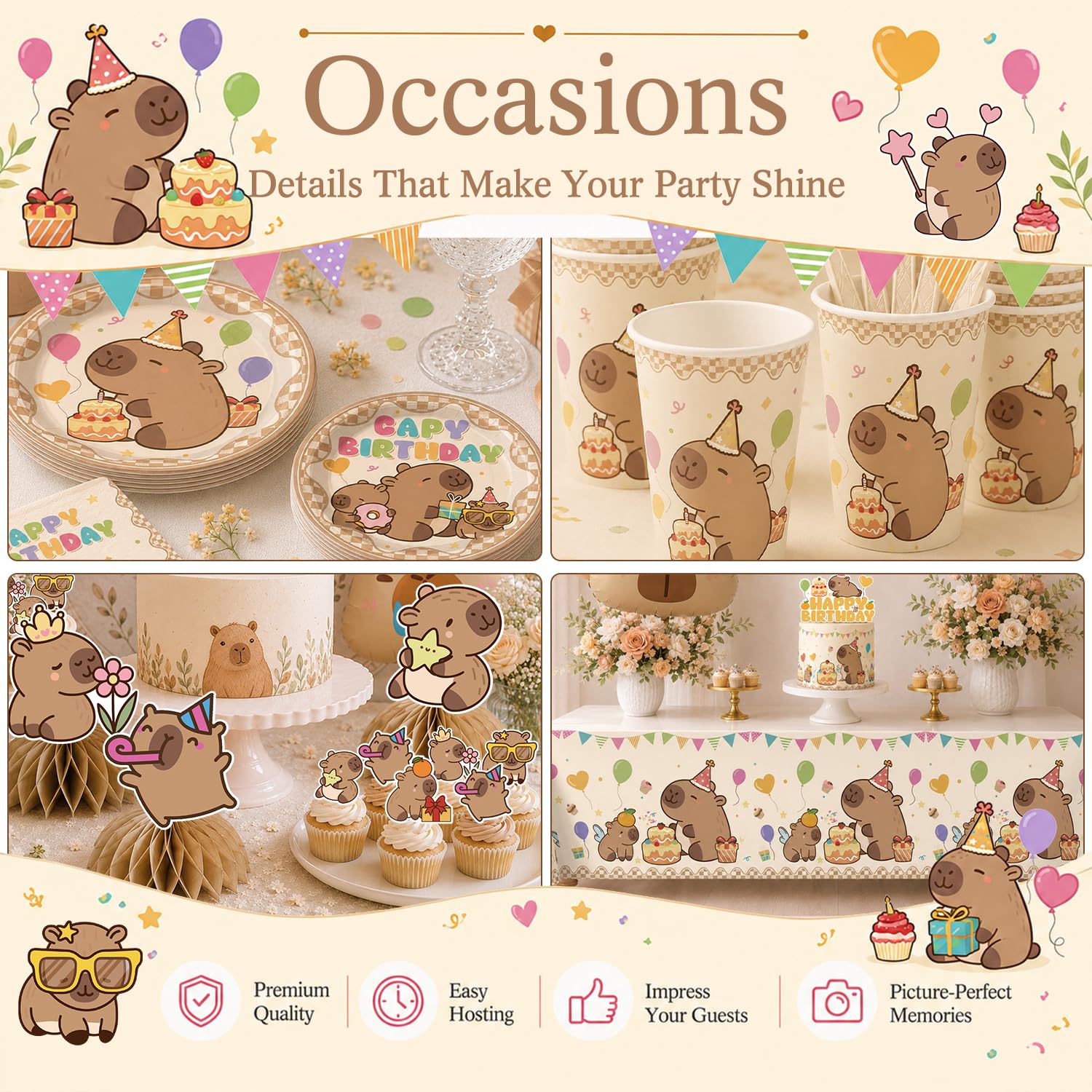 Xynic ballons foil capybara double pour accent festif et attractif