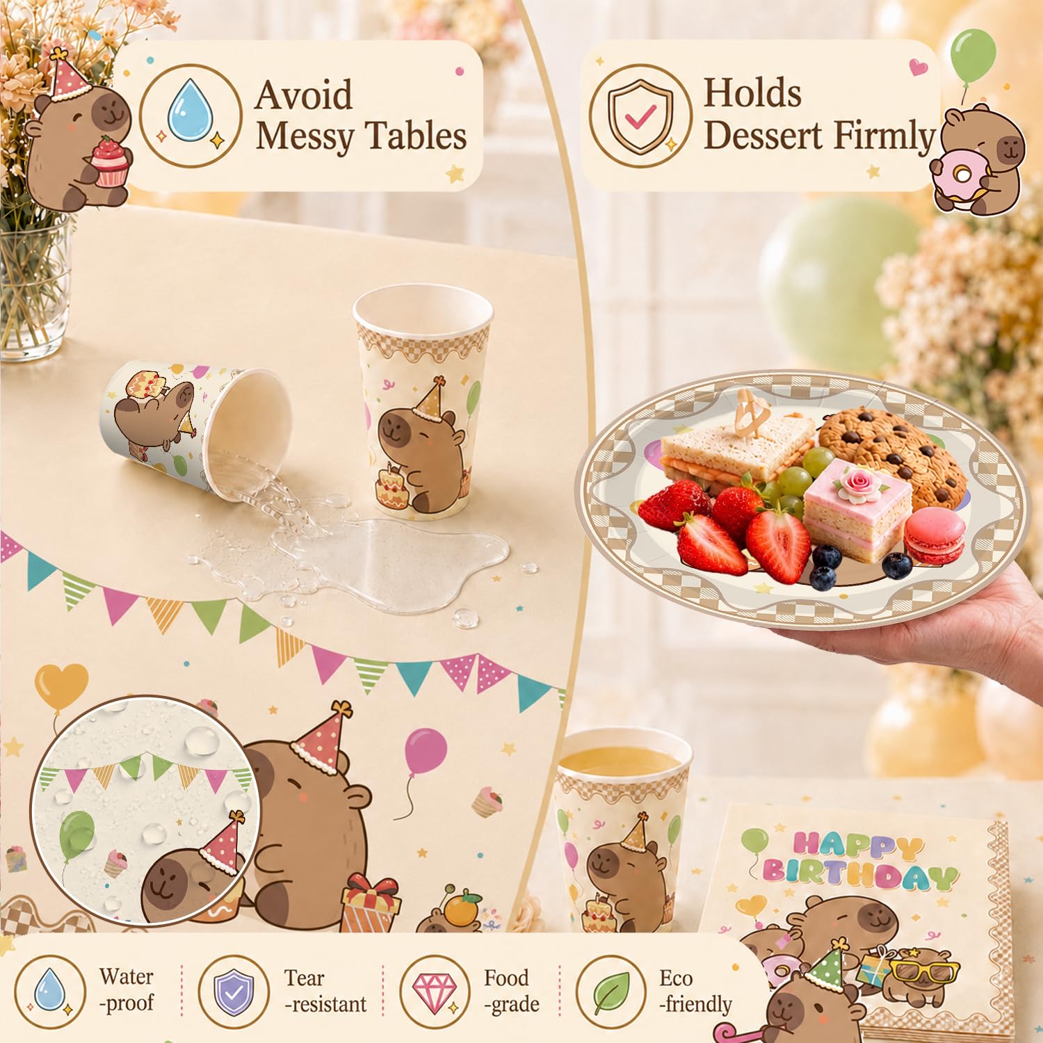 Xynic toppers cupcake capybara décoratifs ajoutant charme à vos douceurs