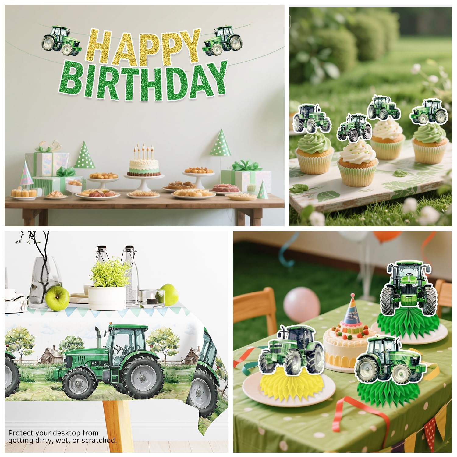 Xynic pique gâteau tracteur détaillé pour décorer un gâteau festif