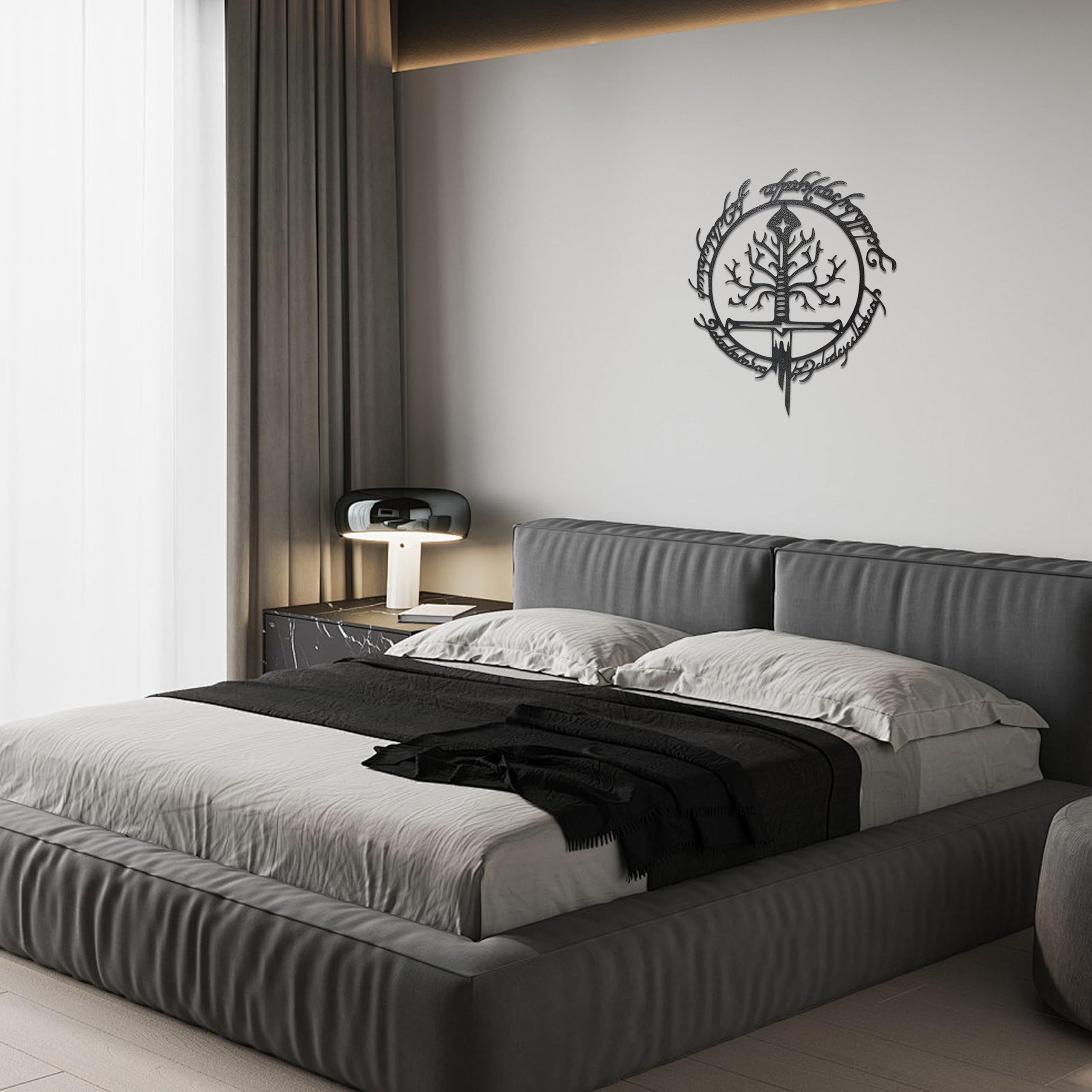 Xyverart décor mural au-dessus d'un canapé, apporte point focal visuel