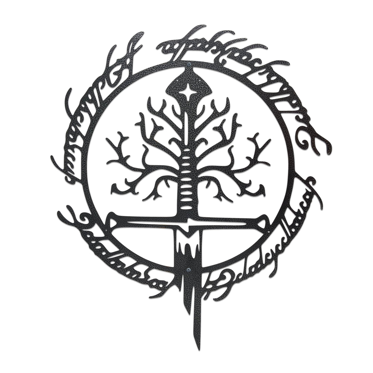 Xyverart vue avant du panneau anneaux et épée, focalise l'ambiance fantasy