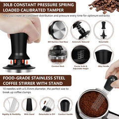 Y-Step en action tamping sur porte-filtre pour extraction uniforme et nette