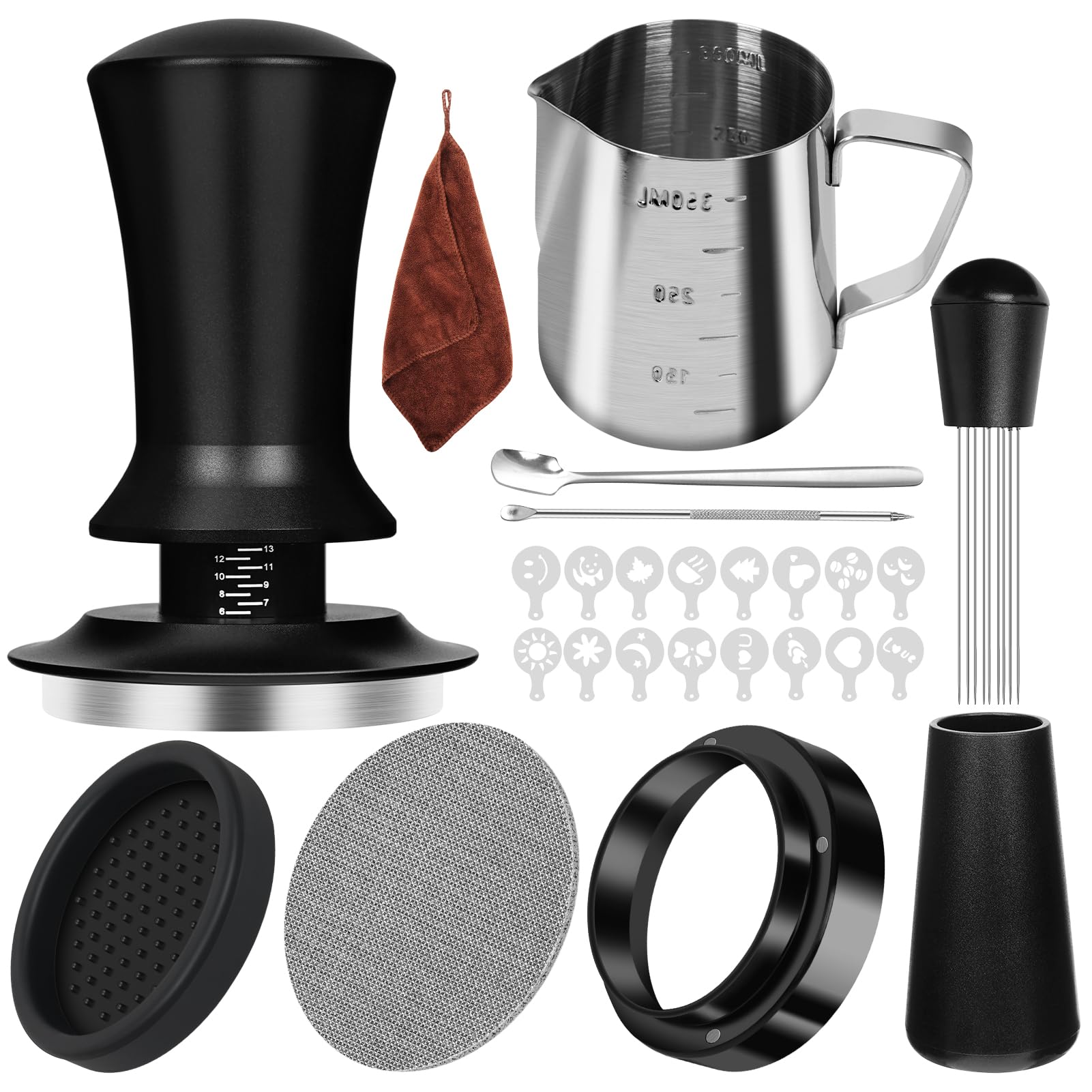 Y-Step kit espresso vue d'ensemble montrant tous les accessoires et gain de propreté