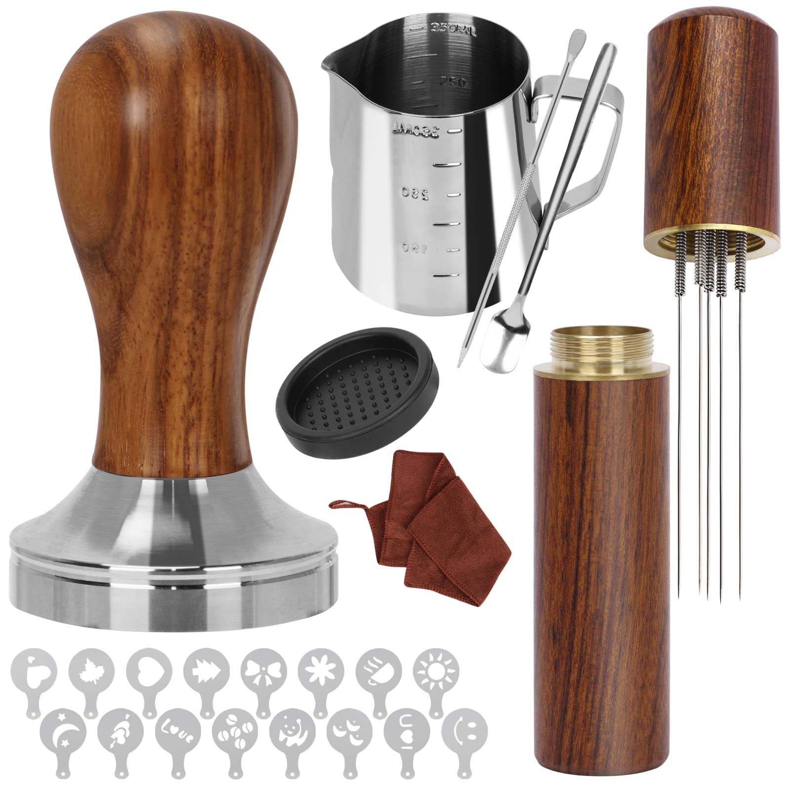 Y-Step tamper 51mm face avant montrant prise ergonomique en santal pour tasse uniforme