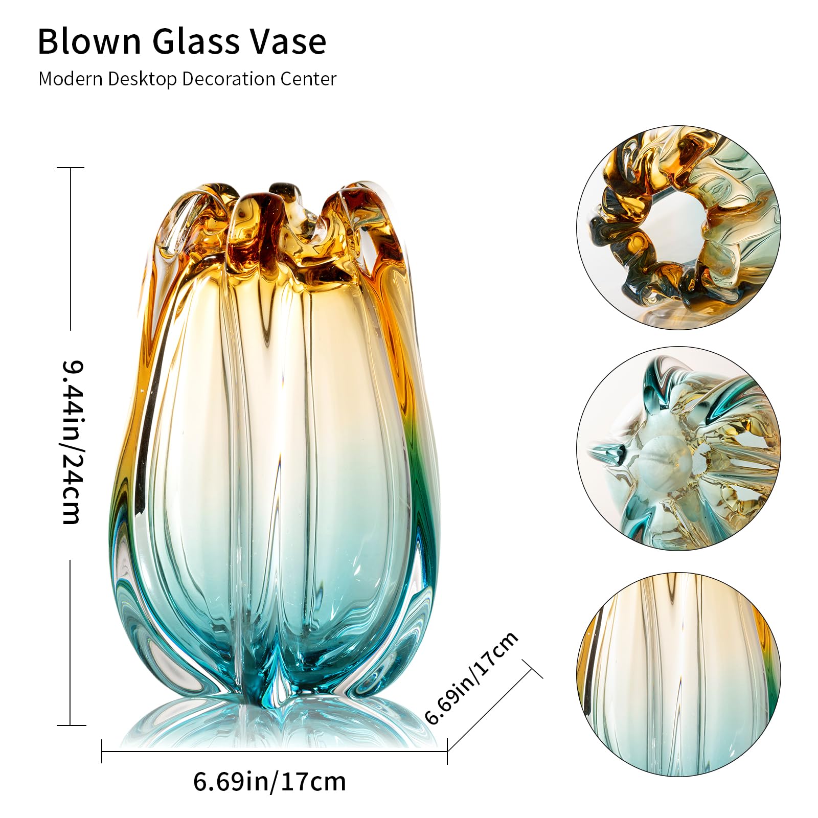 YACSNBF vase gros plan couleur révélant teintes boho vibrantes