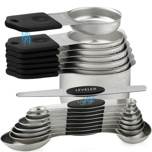 YAMOLIN ensemble face avant montrant toutes les tasses et cuillères pour organisation rapide