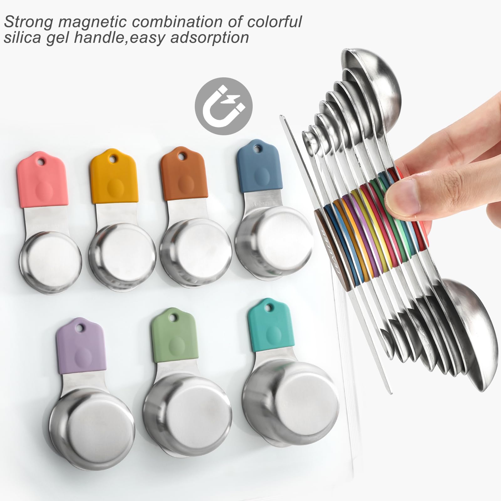 YAMOLIN tasses empilées aimantées sur elles-mêmes pour rangement compact