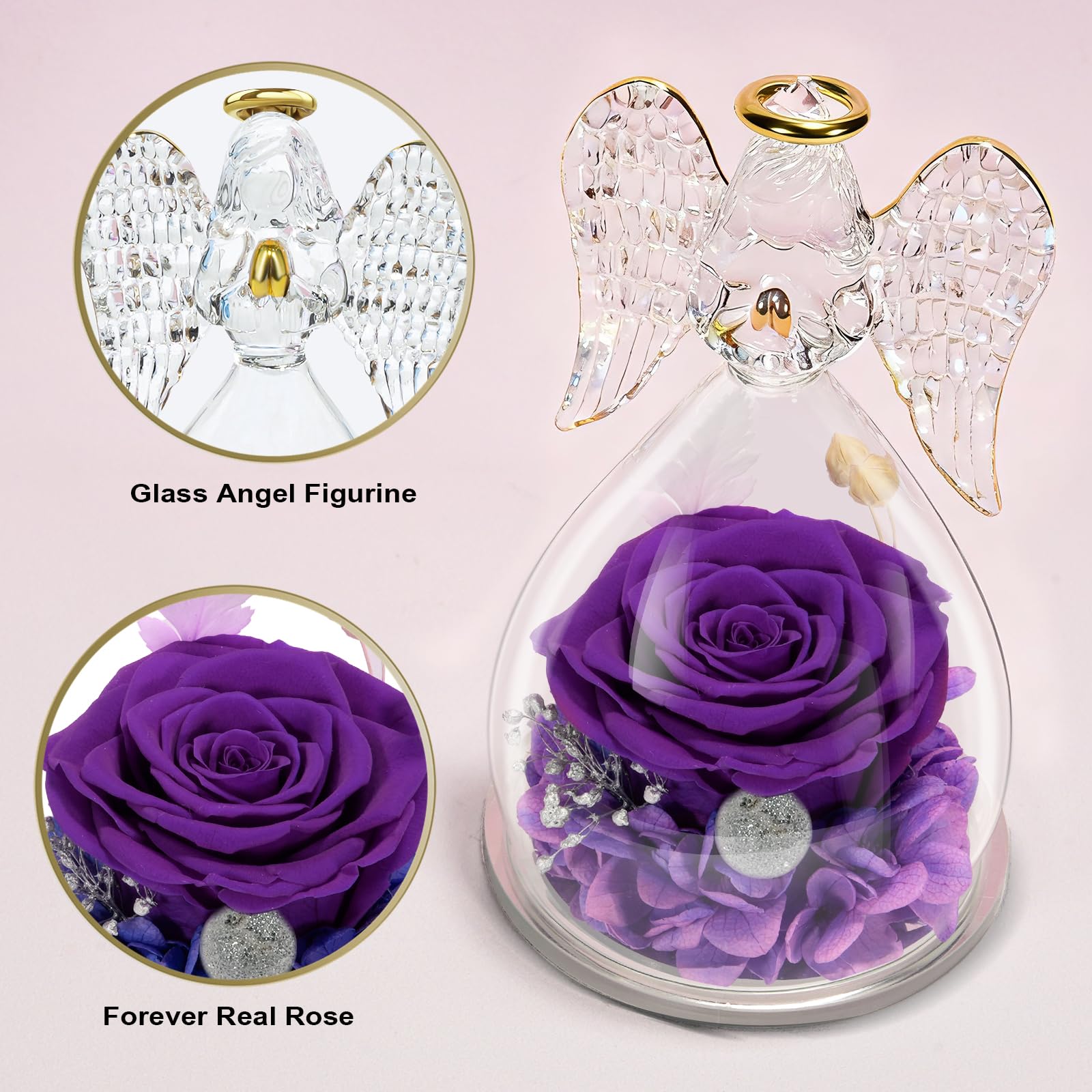 Yamonic ange profil montrant silhouette et rose, design élégant