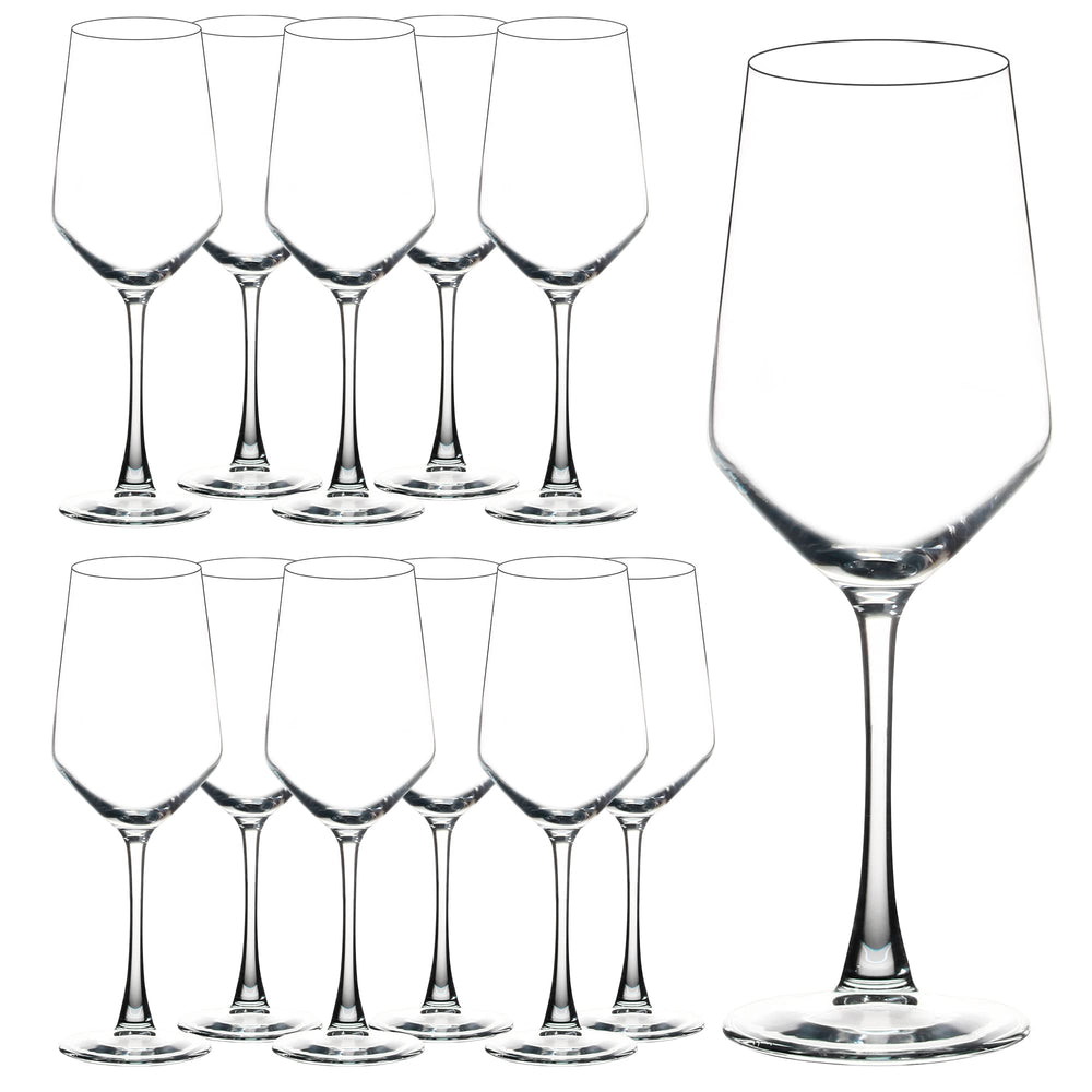 Verres YANGNAY ensemble de 12 vus de face montrant la transparence et la capacité