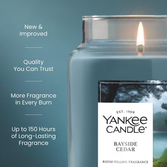 Yankee Candle gros plan de la mèche montrant une combustion propre et stable
