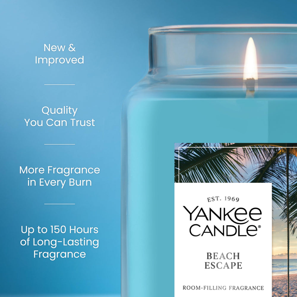 Yankee Candle Beach Escape cire lisse, combustion plus propre visible