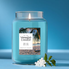 Yankee Candle Beach Escape mèche naturelle, diffusion optimale et régulière