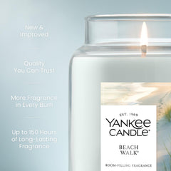 Yankee Candle détail de la mèche naturelle pour flamme stable et moins de suie