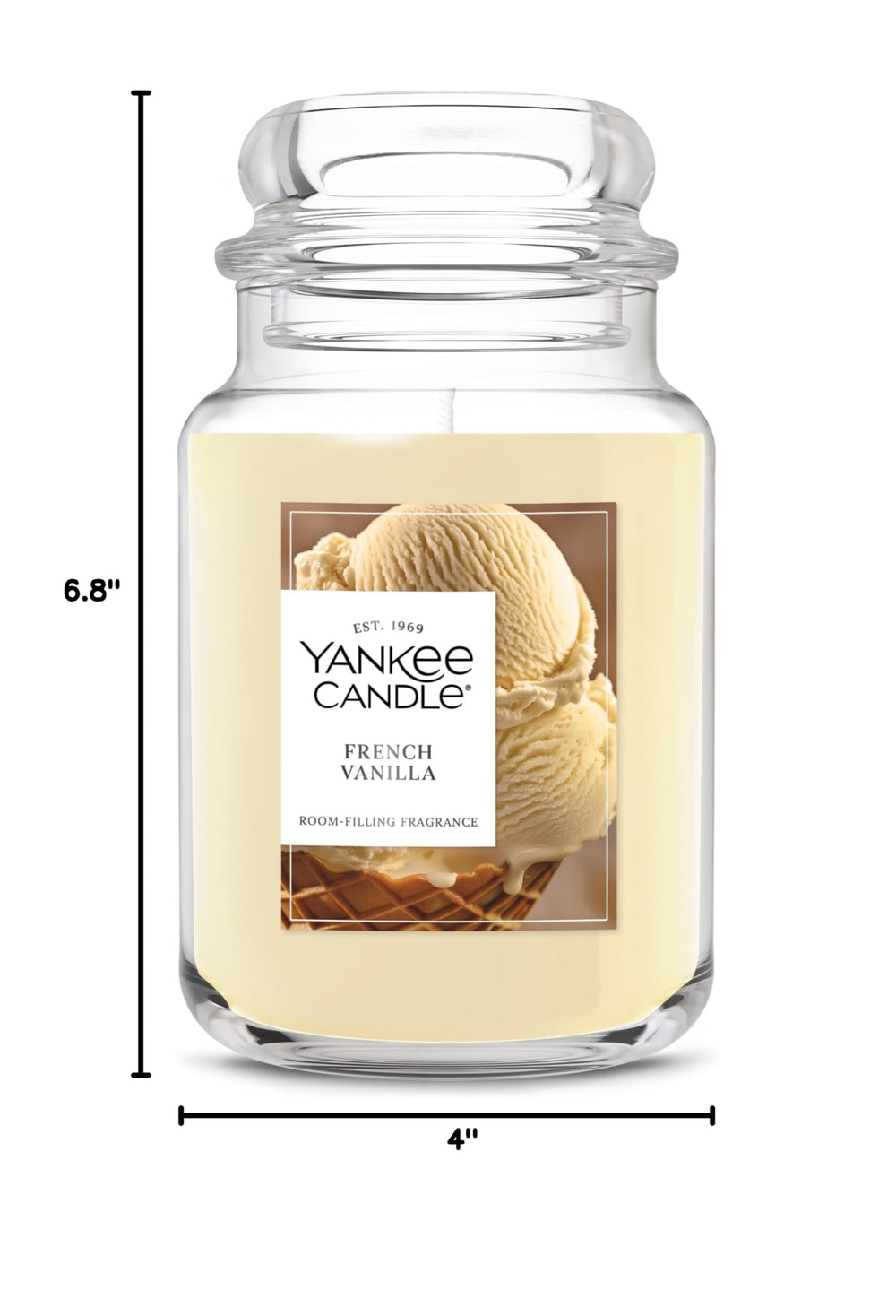 Yankee Candle étiquette arrière listant ingrédients et conformité