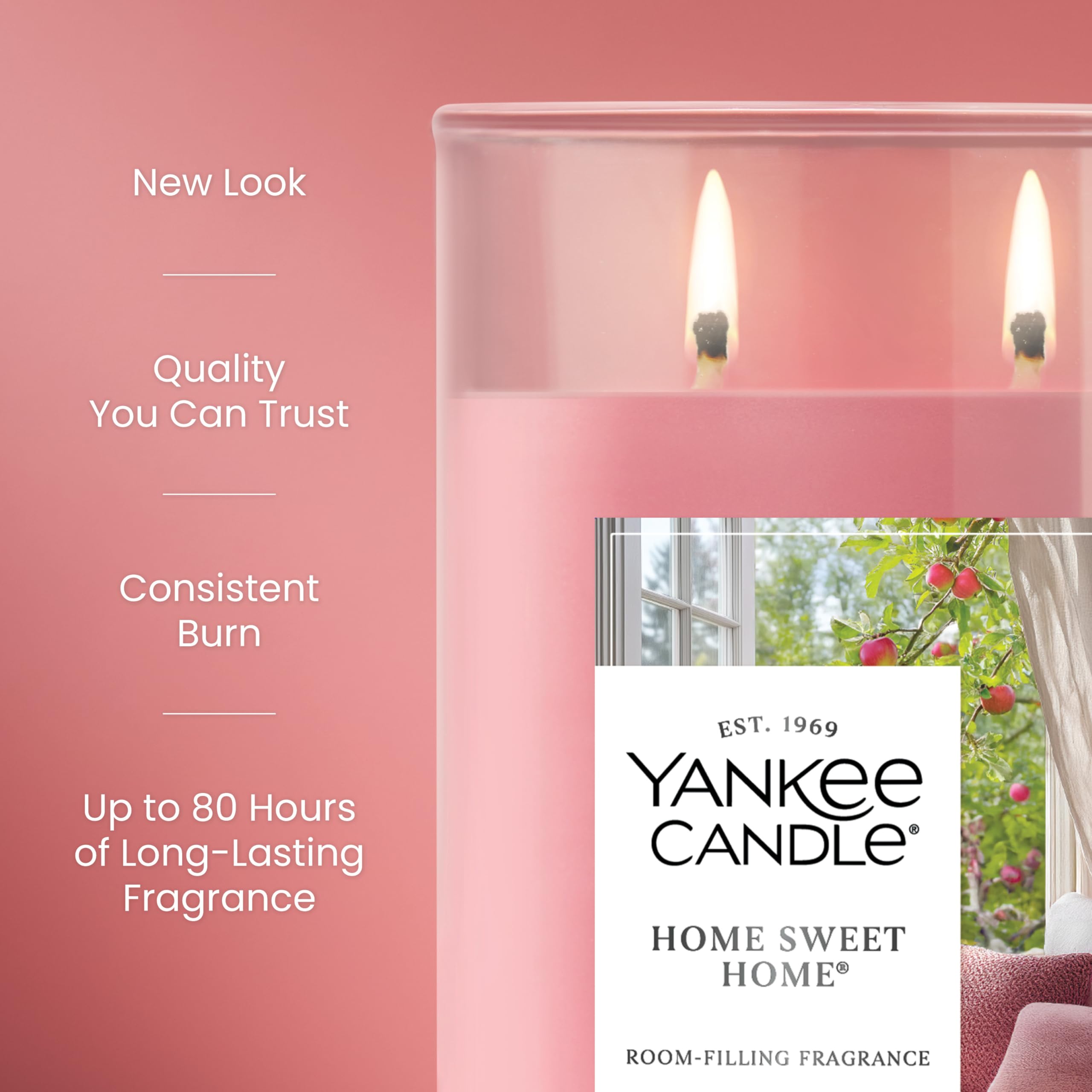 Yankee Candle deux mèches naturelles visibles offrant une combustion stable