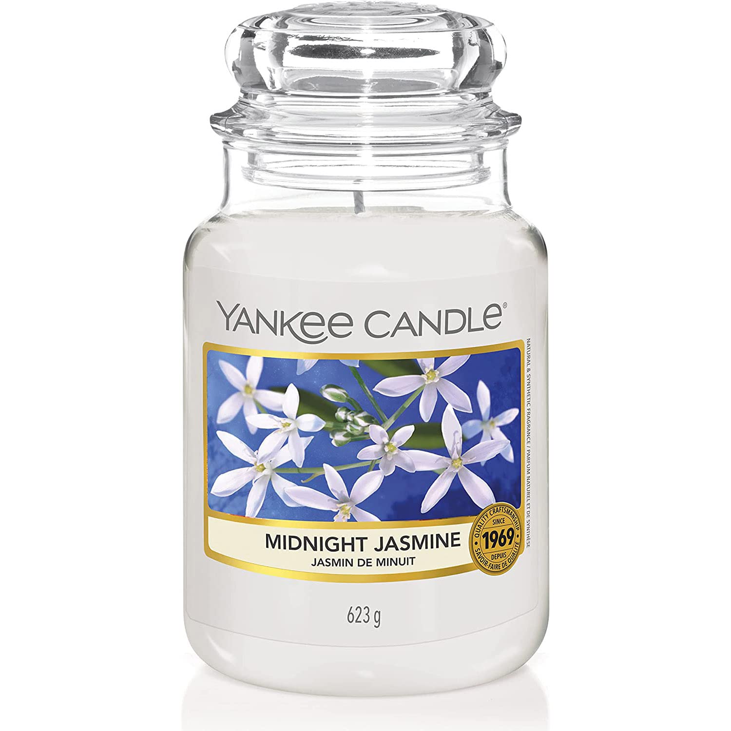 Yankee Candle jarre devanture Midnight Jasmine diffuse parfum élégant