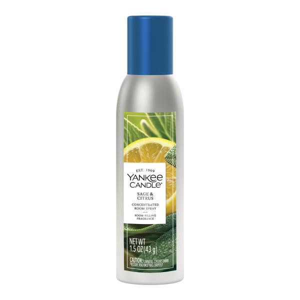 Yankee Candle spray vue buse et formule illustrant la diffusion concentrée et efficace