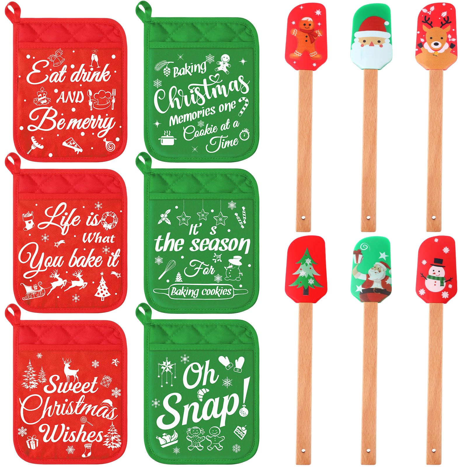 Yaomiao devant du packaging festif montrant 12 pièces et décor de Noël, idéal pour cadeaux