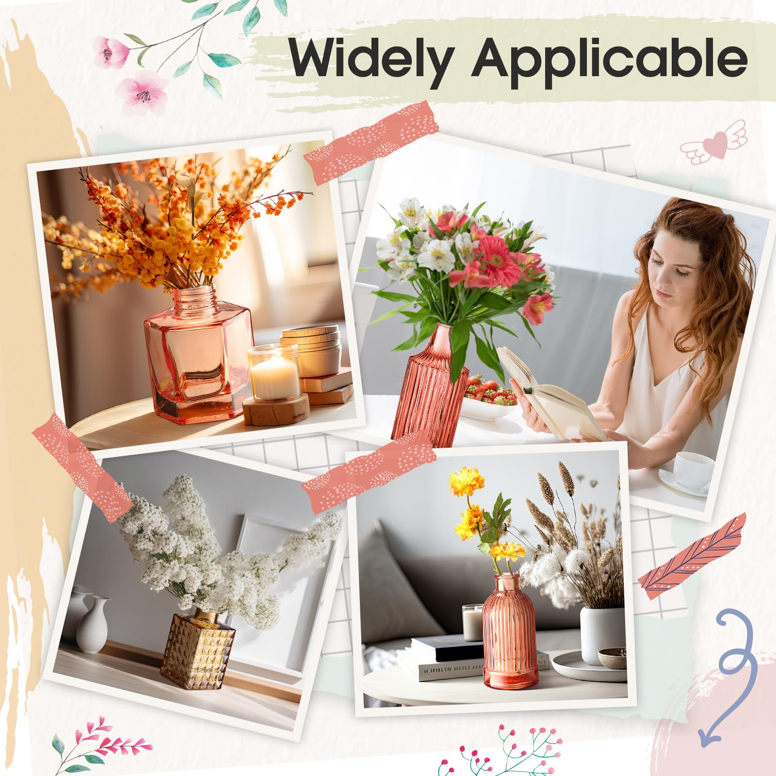 Yaomiao vases posés en centre de table créant ambiance orange-jaune chaleureuse