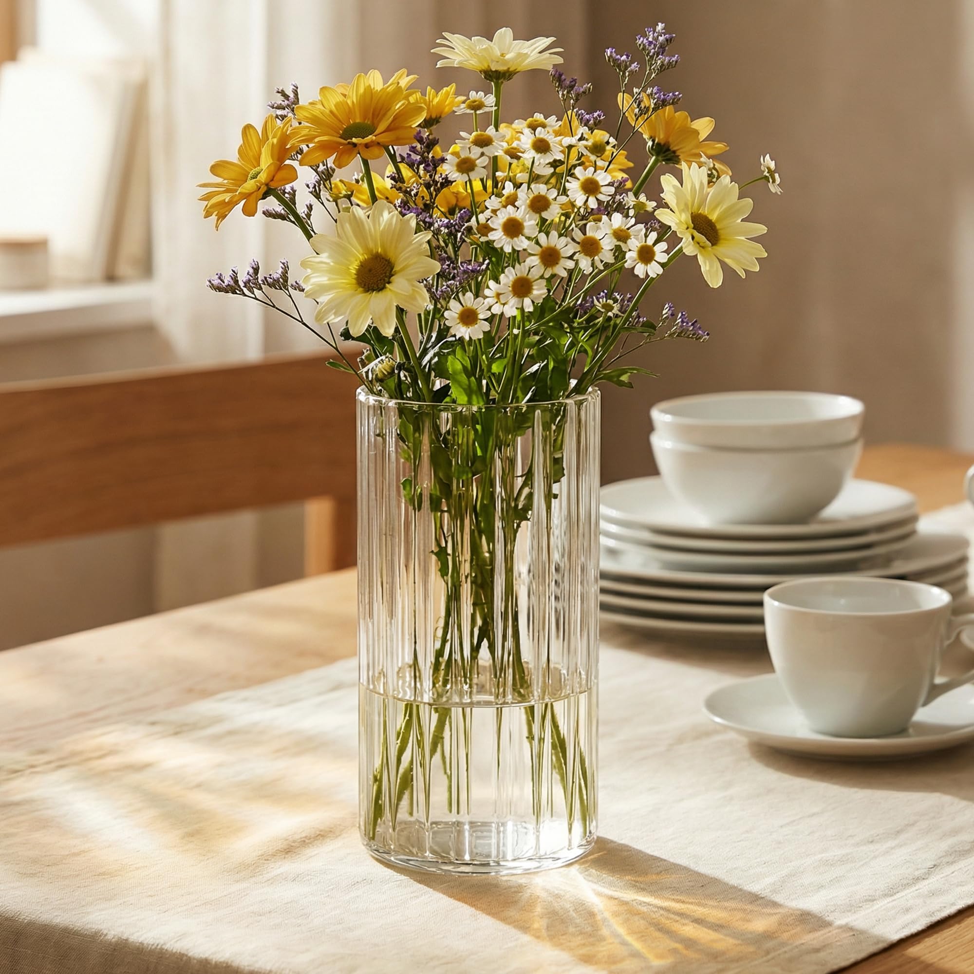yasali vase contenant bougie flottante produisant ambiance lumineuse sécurisée