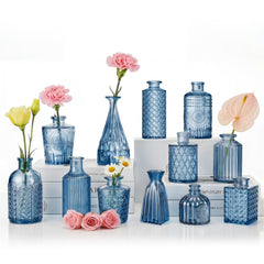 yasali ensemble face montrant 12 mini vases pour centres élégants