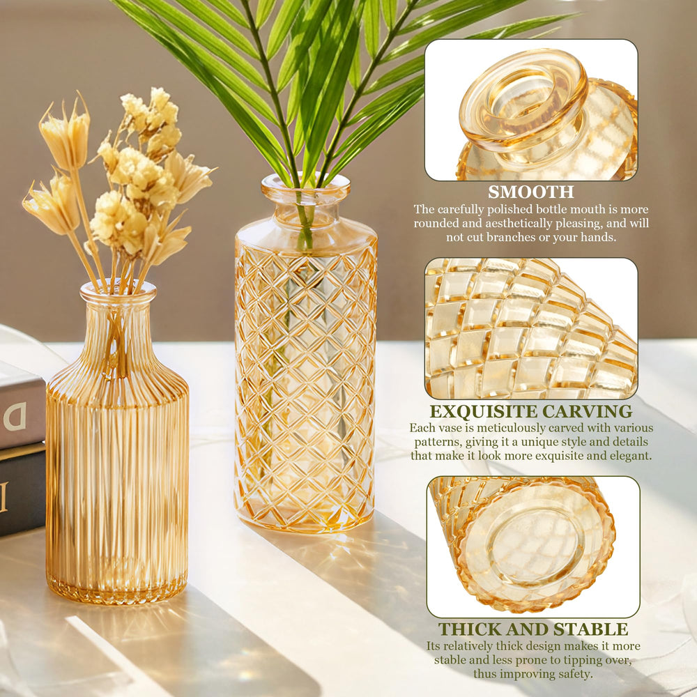 yasali vases avec fleurs séchées, rendu texturé et durable décoratif
