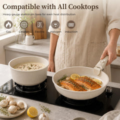 YASHE casserole avec couvercle verre pour cuisson et surveillance facile