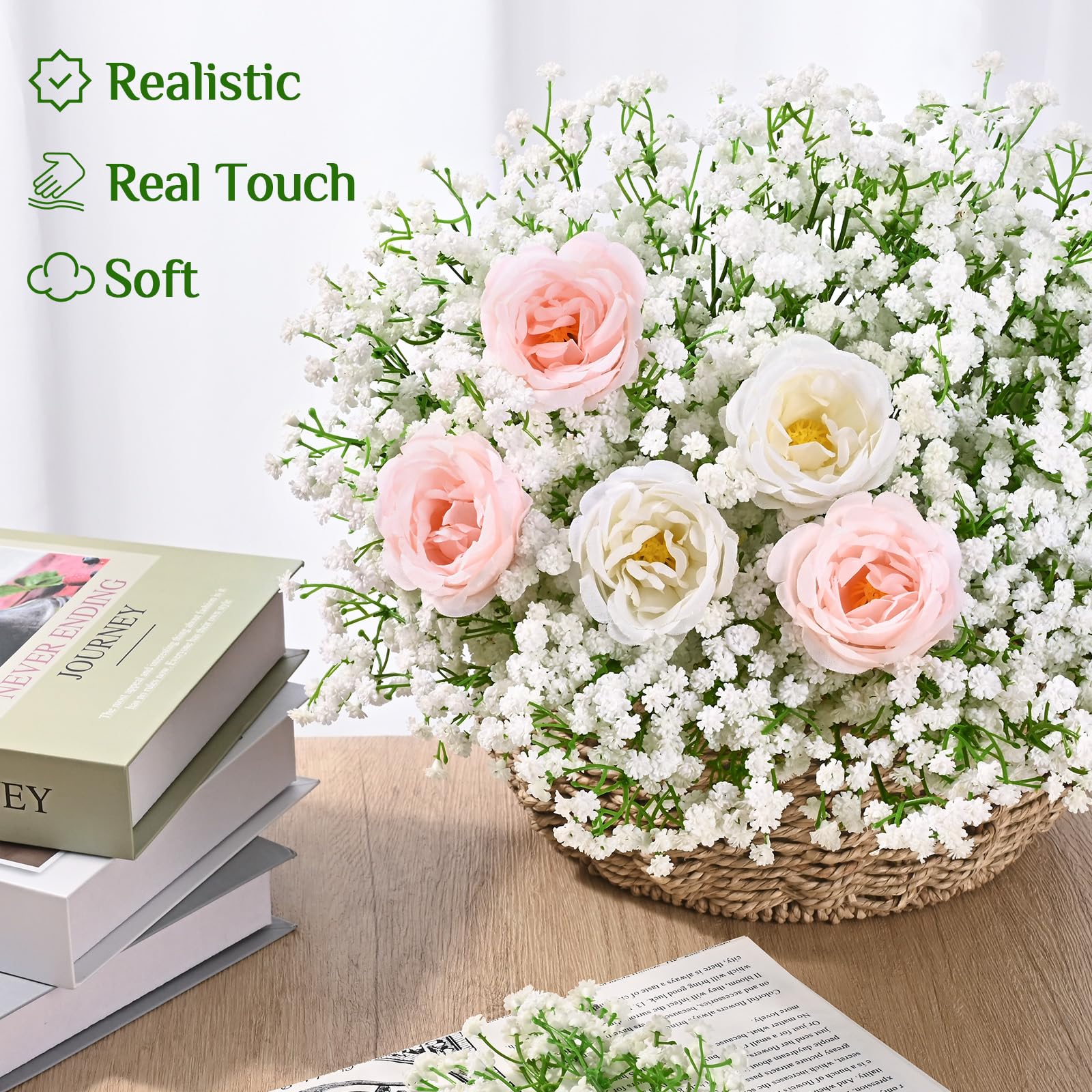 Yastouay gros plan des petites fleurs blanches, aspect réaliste et doux