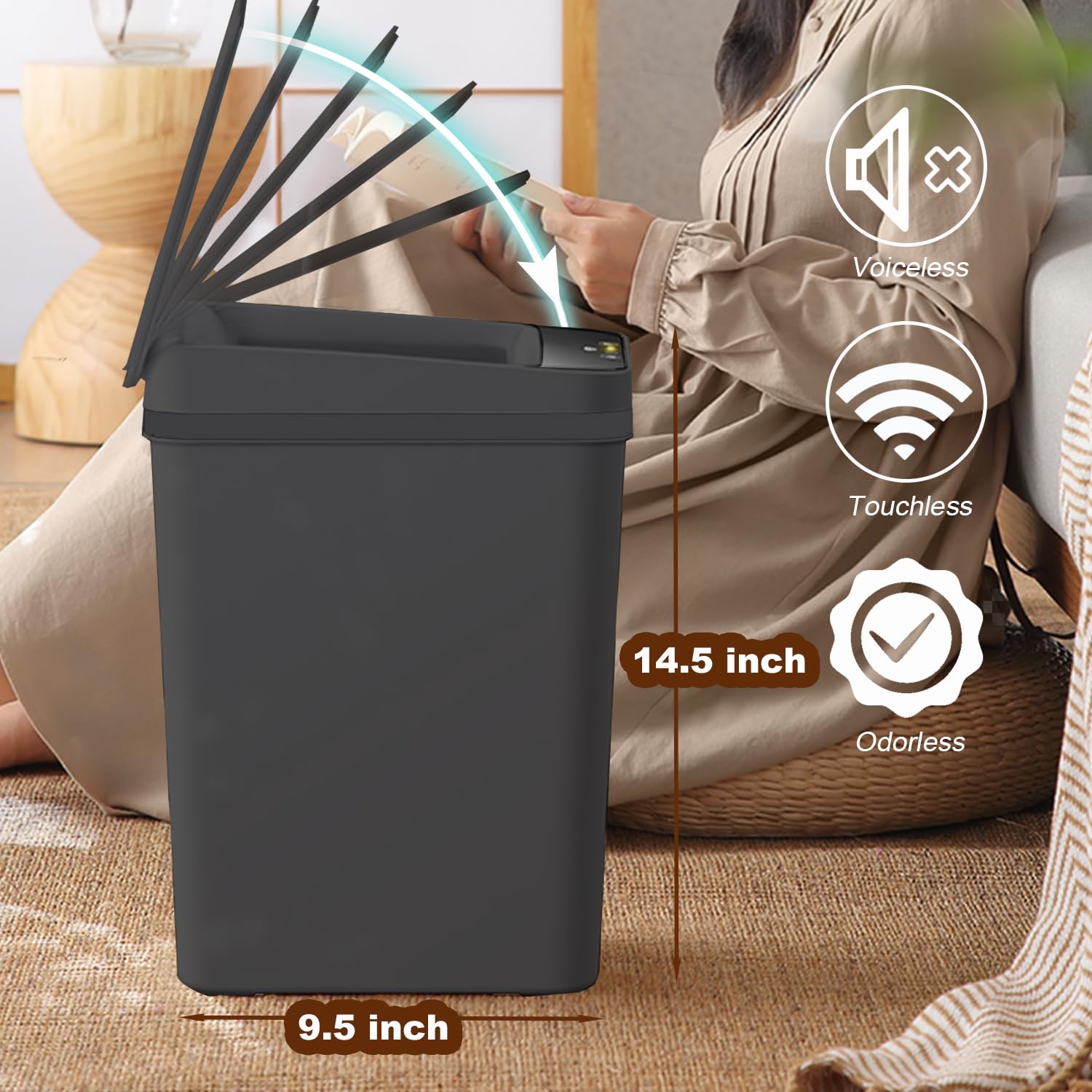 Yatmung poubelle intérieur avec sac facilitant vidage propre