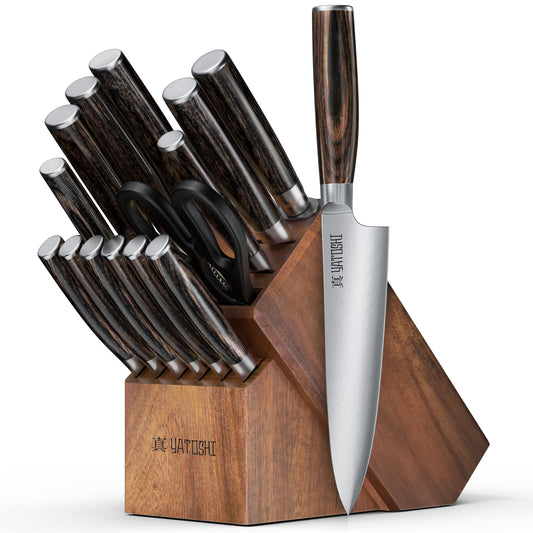 Yatoshi Knives vue avant du coffret complet montrant design et finition
