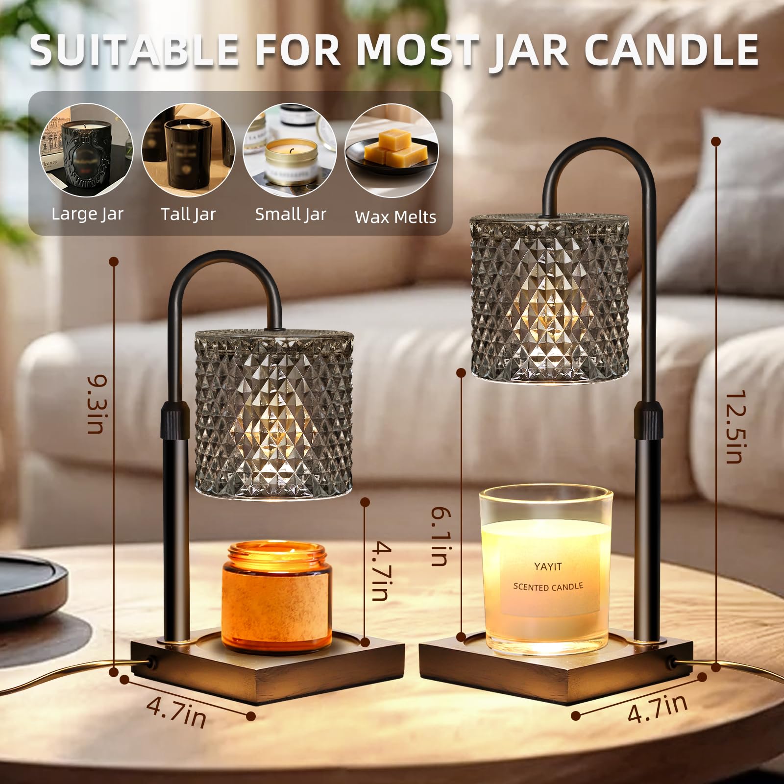YAYIT lampe chauffe-bougie base antidérapante stabilité sur table
