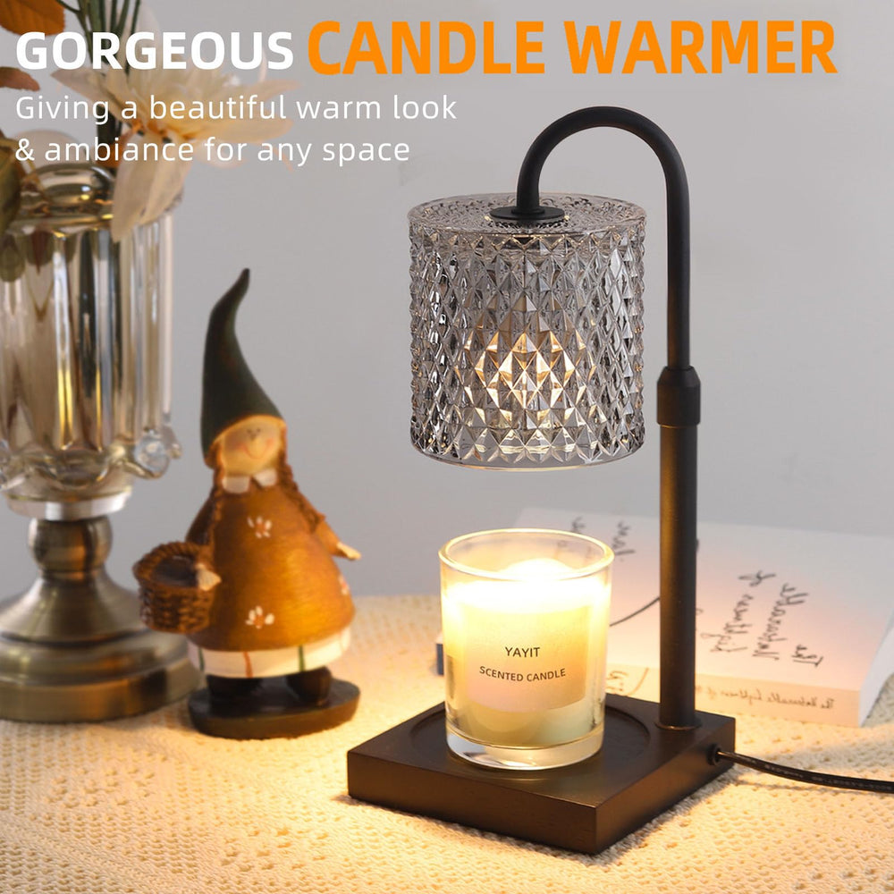 YAYIT lampe chauffe-bougie profil métal et bois apportant style durable