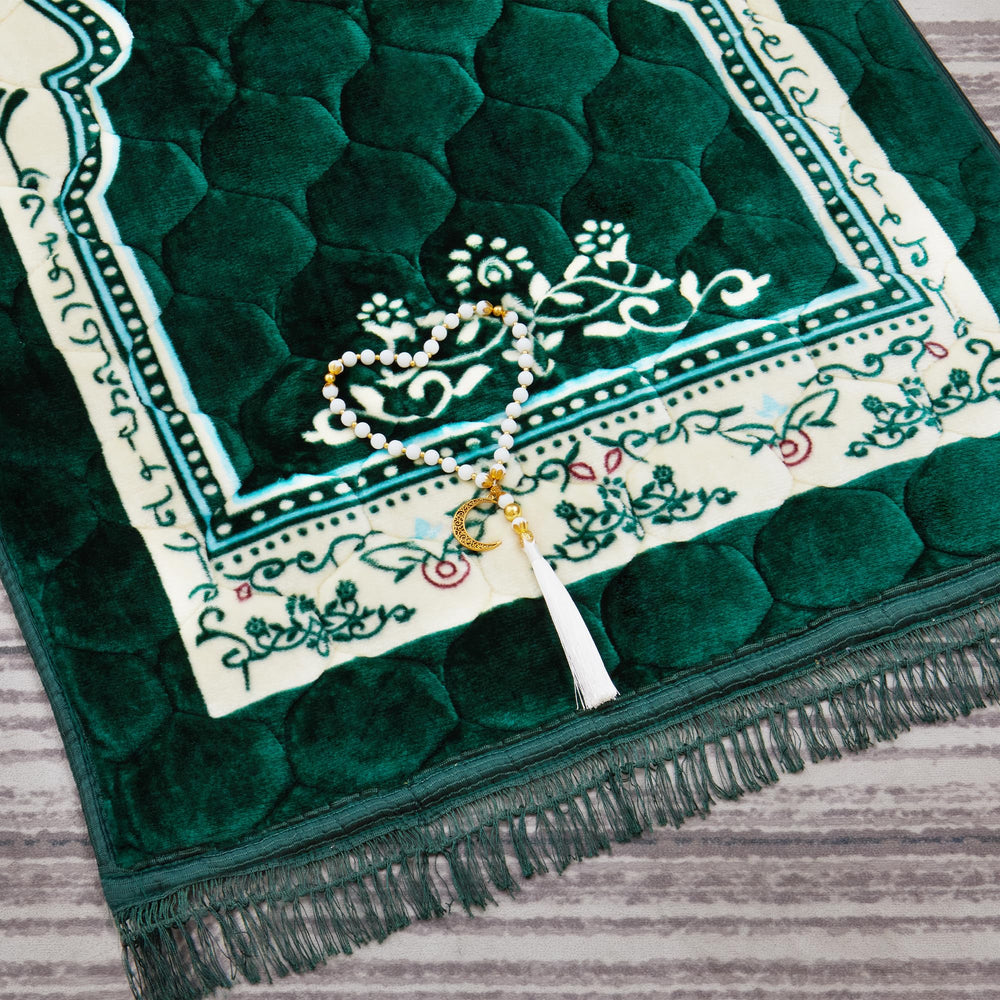 YAZEIN tasbih inclus posé sur le tapis pour méditation pratique
