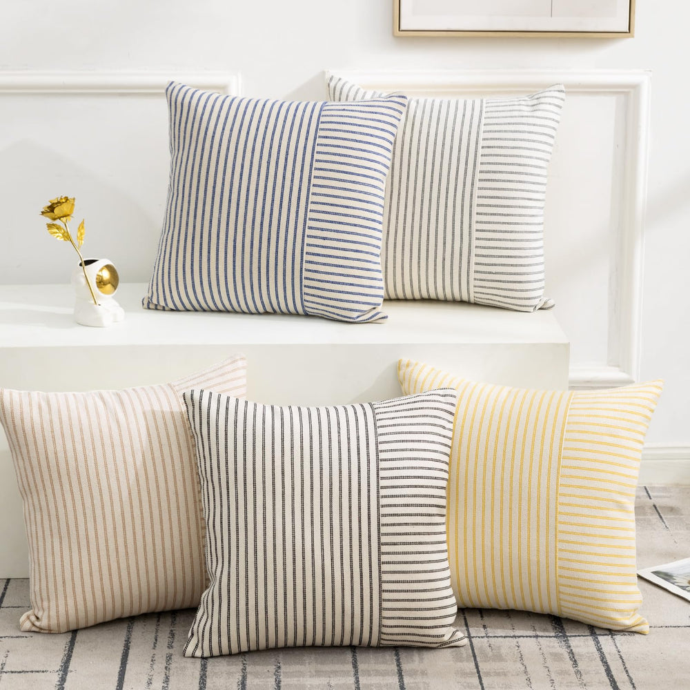 YCOLL détail patchwork et rayures, design artisanal et moderne