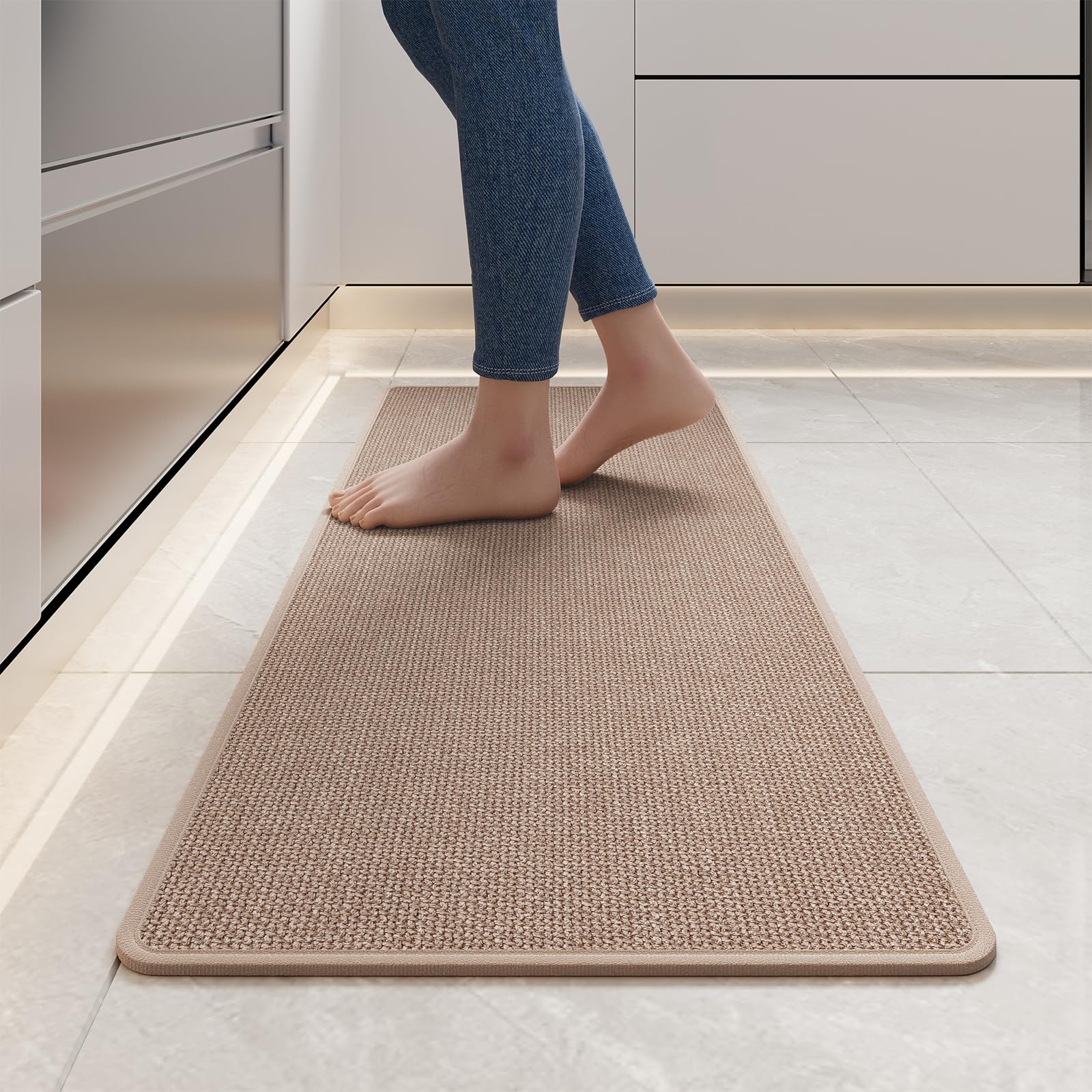YDKGL tapis devant évier marron protégeant le sol pour un nettoyage facile