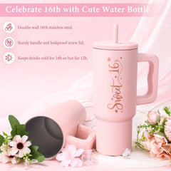 YENCHORN gros plan gobelet rose pour boissons et effet isotherme