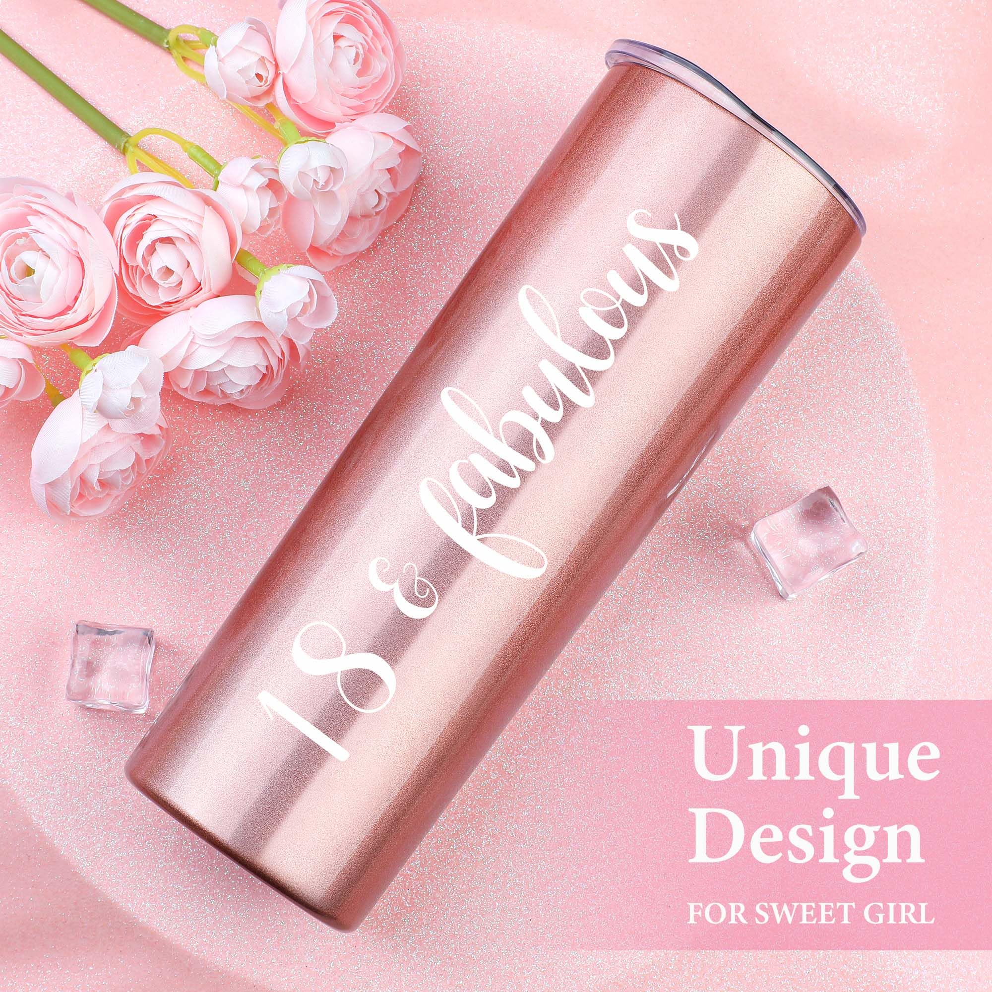 YENCHORN tumbler rose gold en gros plan pour boire avec style