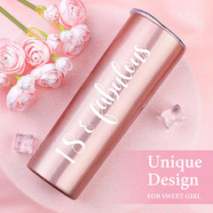 YENCHORN tumbler rose gold en gros plan pour boire avec style