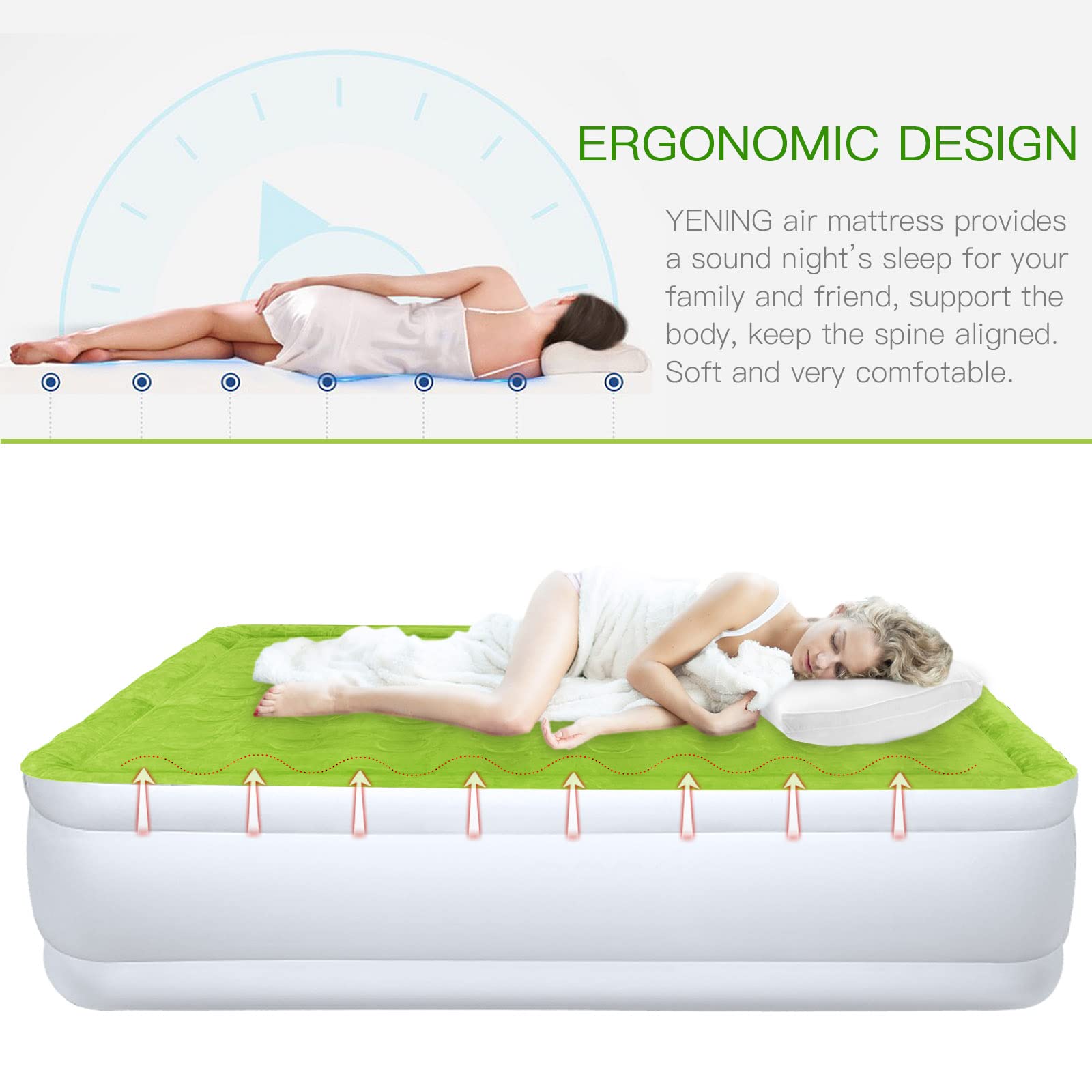 YENING profil bord de sécurité surélevé pour stabilité et sommeil sûr