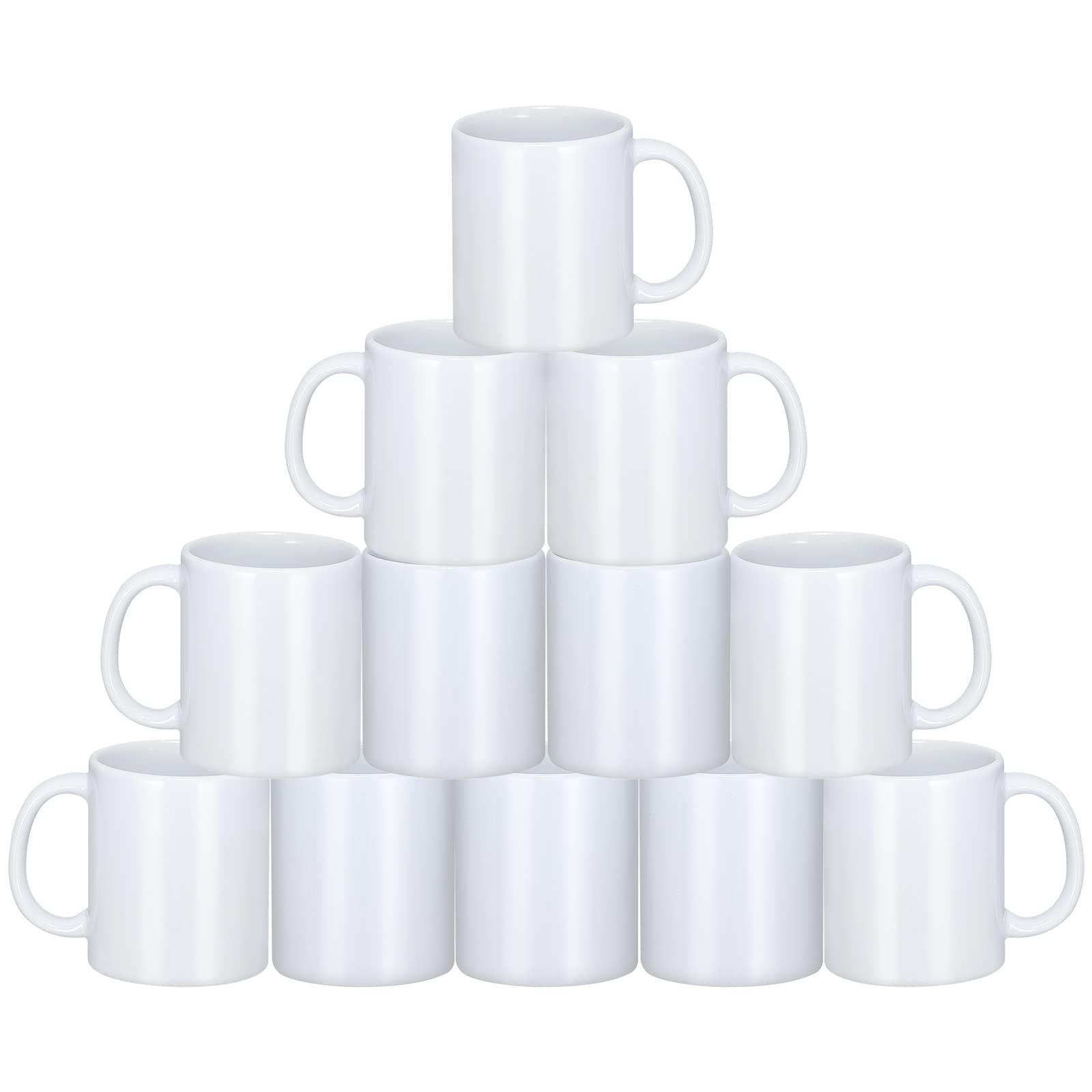 Yephets mug face avant montrant la surface prête à la sublimation et un rendu propre