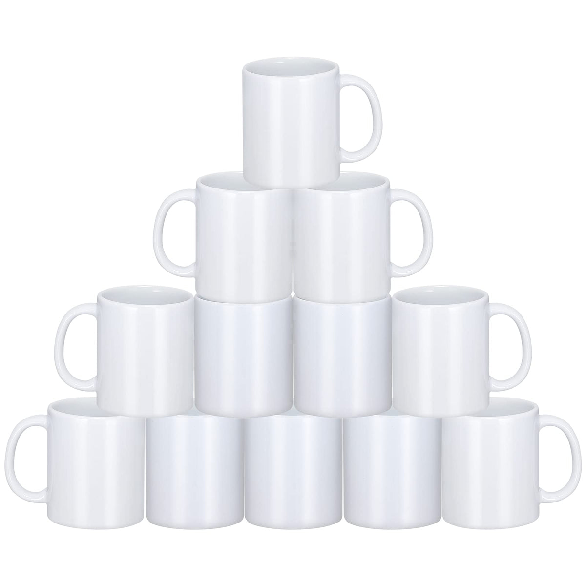 Yephets mug face avant montrant la surface prête à la sublimation et un rendu propre