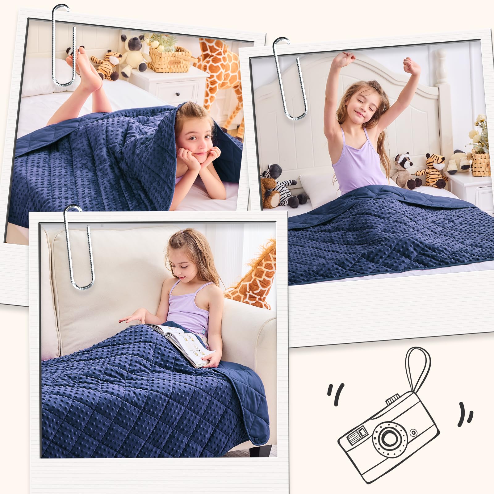 yescool couverture pliée montrant dimensions pratiques et rangement facile