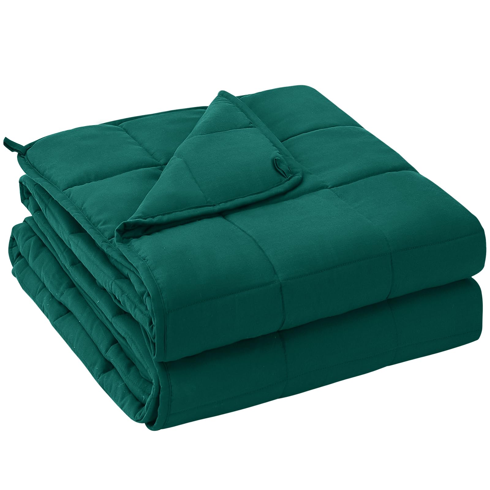 yescool couverture pondérée face avant montrant couleur vert foncé et finition premium