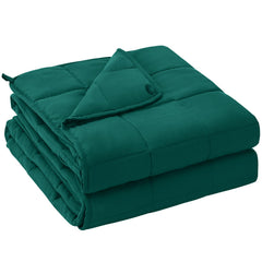 yescool couverture pondérée face avant montrant couleur vert foncé et finition premium